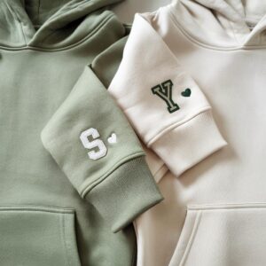 Embroided Initial and Shirt Couple Hoodie
